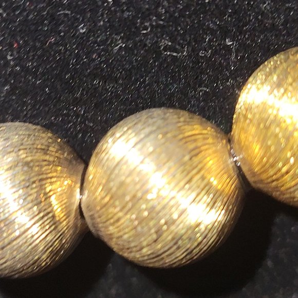 Vintage MONET 15-12" Textured Gold-Toned Beaded Choker - Picture 2 of 4